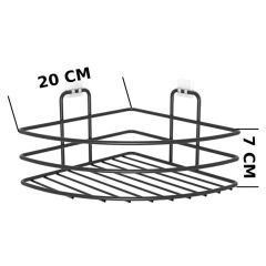 Kendiliğinden Yapışkanlı Tek Katlı Banyo Askısı Siyah