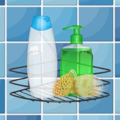 Kendiliğinden Yapışkanlı Tek Katlı Banyo Askısı Siyah