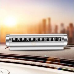 KanguruMarkt® Alüminyum Kasa Gri Renk Çevirmeli Araç Içi Telefon Numaratörü Park Oto Numaratörü