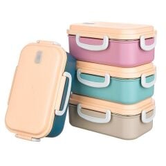 KanguruMarkt® 2 Bölmeli 150-300 Ml Paslanmaz Çelik Yemek Kabı Beslenme Kabı Yiyecek Saklama Kabı