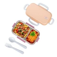 KanguruMarkt® 2 Bölmeli 150-300 Ml Paslanmaz Çelik Yemek Kabı Beslenme Kabı Yiyecek Saklama Kabı