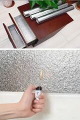 KanguruMarkt® Rulo Gümüş Alüminyum Folyo Duvar Kağıdı, Kendinden Yapışkanlı Raf İçi, Su Geçirmez Folyo  2 mt x 60 cm