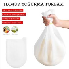 KanguruMarkt® Orta Hamur Torbası Silikon Şeffaf Hamur Yoğurma Torbası Ekmek Makarna Mantı  Hamuru Kolay Yo