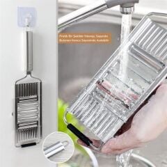 KanguruMarkt® Ayarlanabilir 3 Farklı Başlıklı Tutmalı Sebze Dilimleyici Peynir Rendeleyici Aparat