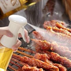 KanguruMarkt®  Çok Amaçlı Cam Şişe Püskürtmeli Dağıtıcı Yağdanlık Limonluk Sirke Sosluk Spreyi Beyaz