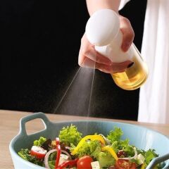 KanguruMarkt®  Çok Amaçlı Cam Şişe Püskürtmeli Dağıtıcı Yağdanlık Limonluk Sirke Sosluk Spreyi Beyaz