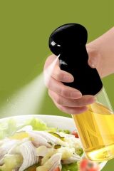 KanguruMarkt®  Çok Amaçlı Cam Şişe Püskürtmeli Dağıtıcı Yağdanlık Limonluk Sirke Sosluk Spreyi Siyah