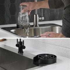 KanguruMarkt® Yüksek Basınçlı Otomatik Bardak Yıkama Aparatı Mutfak Lavaboları İçin Hızlı Kupa Durulayıcı