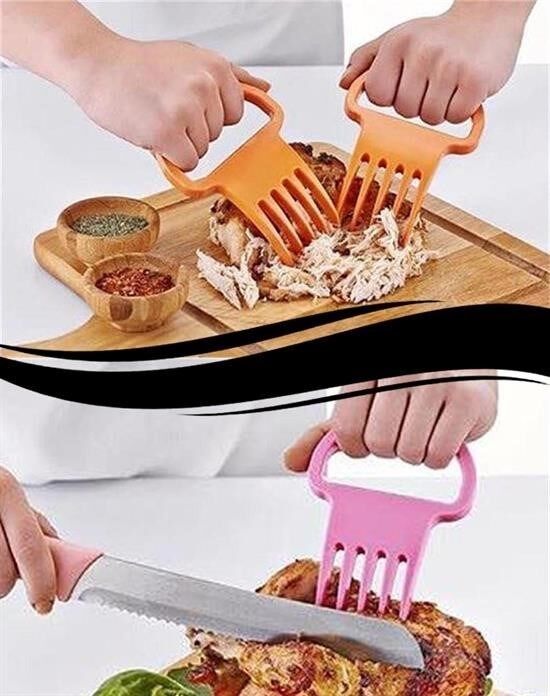 KanguruMarkt® 2 Adet Ev Tipi Pişmiş Et Tavuk Kesme Bölme Parçalama Çatalı Seti