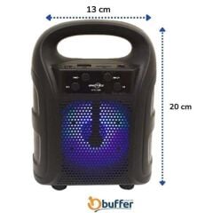 KanguruMarkt® Tutmalı Mini Hoparlör Işıklı Taşınabilir Bluetooth Wireless Radyolu Sd Kart ve USB Girişli Hoparlör