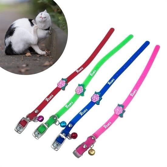 Çıngıraklı Sevimli Renkli Silikon Kedi Köpek Boyun Tasması