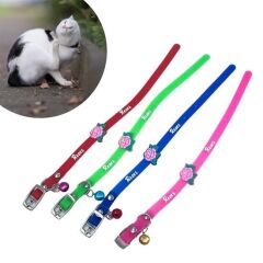 KanguruMarkt® Çıngıraklı Zilli Sevimli Renkli Slikon Kedi Köpek Boyun Tasması