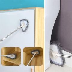 KanguruMarkt® Teleskopik Saplı 150 cm Üçgen Mop Cam Duvar Tavan Fayans Parke Temizleyici Mop