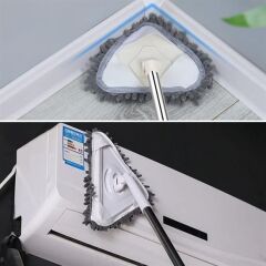 KanguruMarkt® Teleskopik Saplı 150 cm Üçgen Mop Cam Duvar Tavan Fayans Parke Temizleyici Mop