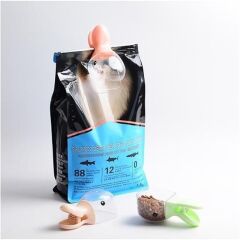 KanguruMarkt® Ördek Tasarımlı Mandallı Tazelik Koruyan Ölçekli Kuru Mama Kaşığı Mama Ölçeği