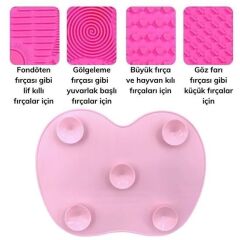 KanguruMarkt® Pratik Kolay Makyaj Fırçası Temizleme Matı Aparatı Aleti Küçük
