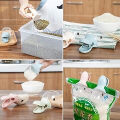 KanguruMarkt® Ördek Tasarımlı Mandallı Tazelik Koruyan Ölçekli Kuru Mama Kaşığı Mama Ölçeği