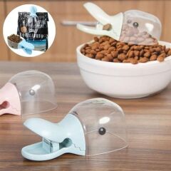 KanguruMarkt® Ördek Tasarımlı Mandallı Tazelik Koruyan Ölçekli Kuru Mama Kaşığı Mama Ölçeği