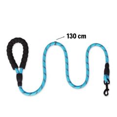 KanguruMarkt® Reflektörlü Fosforlu Köpek Gezdirme Halatı Tasma Kayışı Metal Kancalı 130 cm