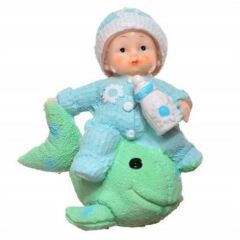 KanguruMarkt® Decotown Hediyelik Sevimli Mavi Bebek Biblo Polyester Süs Eşyası