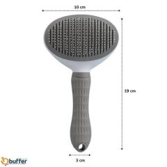 KanguruMarkt® Kedi Köpek Tüy Toplayıcı Kendini Temizleyebilen Ergonomik Rahat Evcil Hayvan Tarağı Gri