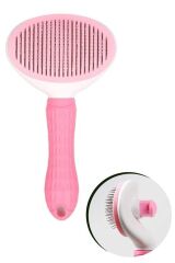 Tüy Toplayıcı Kendini Temizleyebilen Evcil Hayvan Tarağı Pembe