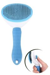 Tüy Toplayıcı Kendini Temizleyebilen Evcil Hayvan Tarağı Mavi