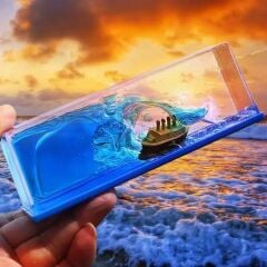 KanguruMarkt®  Batmayan Gemi Hediyelik Dekoratif Ev ve Ofis Hediyesi Özel Aşk Gemisi