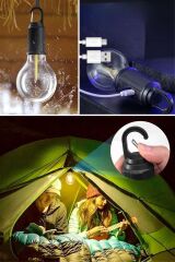 KanguruMarkt® Şarj Olabilen 3 Farklı Mod LED'li Kendiliğinden Asma Kancalı Kamp,Dış Cephe Lambası