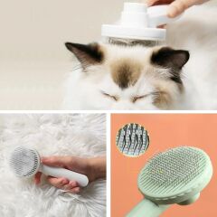 KanguruMarkt® Basmalı Kedi Köpek Tüy Toparlayıcı Masaj Etkili Pet Fırçası