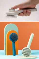 KanguruMarkt® Basmalı Kedi Köpek Tüy Toparlayıcı Masaj Etkili Pet Fırçası