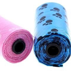 KanguruMarkt® 4lü Evcil Hayvanlar Için Pati Desenli Kedi Köpek Kaka Poşeti Torbası