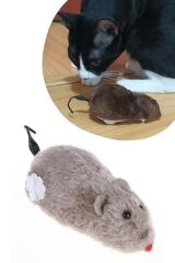 KanguruMarkt® Kurmalı Kedi Eğitim Oyuncağı Tüylü Peluş Fare Yakalama İnteraktif Sevimli Eğlenceli Oyuncak