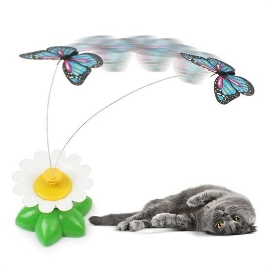 KanguruMarkt® Hareketli Dönen Kelebek - Kedi Oyuncağı ( Pille Çalışır)