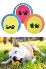 KanguruMarkt®  3lü Renkli Desenli Tenis Topu Kedi Köpek Oyuncağı