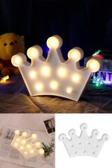 KanguruMarkt® 3D Dekoratif Pilli Kraliçe Tacı Model Led Masa ve Gece Lambası