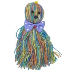 Ahtapot Şekilli Zilli Ve İpli Rengarenk Püsküllü Kedi Oyuncağı