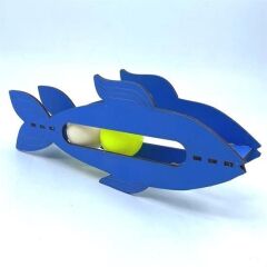 KanguruMarkt®  Kediler İçin Ahşap 2 Toplu Eğimli  Sevimli Balık Şeklinde Eğitim Amaçlı Oyuncak