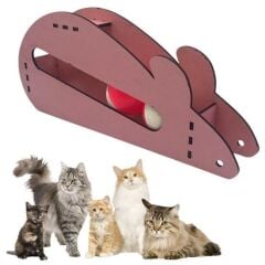 KanguruMarkt®  Fare Kedi Oyunu Ahşap 2 Toplu Kedi Oyuncağı Tahta Kedi Oyunu Tahta Fare Ve Toplu Oyuncak