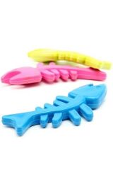 KanguruMarkt® Balık Kemiği İskelet Şekilli Renkli Plastik Kedi Oyuncağı