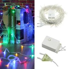 KanguruMarkt® 10 Metre 100 Ledli 8 Fonksiyonlu Karışık Renkli RGB Led Lamba