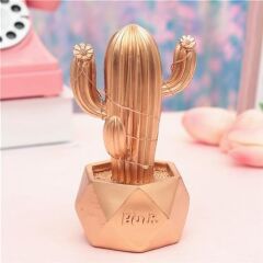 KanguruMarkt® Led Işıklı Sevimli Kaktüs Dekoratif Masa Lambası Mini Biblo Gece Lambası-GOLD