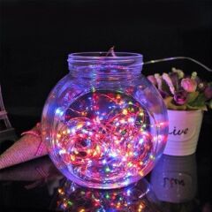 KanguruMarkt® Pilli Renkli Peri Led Işık Dekoratif Aydınlatma 5 Metre RGB Led