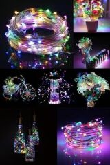 KanguruMarkt® Pilli Renkli Peri Led Işık Dekoratif Aydınlatma 5 Metre RGB Led