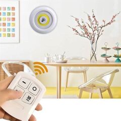 KanguruMarkt® 3lü Uzaktan Kumandalı Pilli Yapışkanlı Kablosuz Led Spot Lambalar