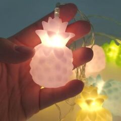 KanguruMarkt® Karışık Renk Dekoratif Ananas Dolama 10’lu Şerit Led Işık Zinciri