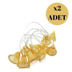 KanguruMarkt® Parti ve Özel Gün Dekorasyonu Çan Şeklinde Metal Şerit Led Işık
