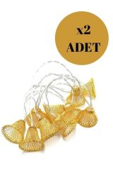 KanguruMarkt® Parti ve Özel Gün Dekorasyonu Çan Şeklinde Metal Şerit Led Işık
