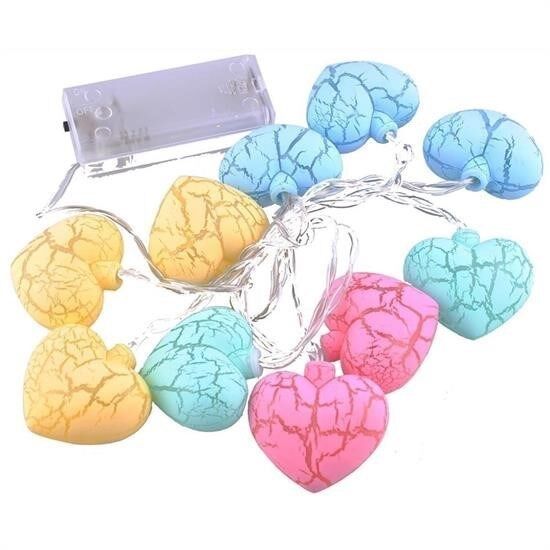KanguruMarkt® 10lu Renkli Kalp Şeklinde Dekoratif Dolama Led Aydınlatması