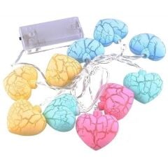 KanguruMarkt® 10lu Renkli Kalp Şeklinde Dekoratif Dolama Led Aydınlatması